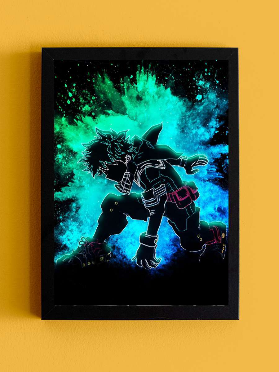 Izuku My Hero Academia Anime Tablo Siyah Çerçeveli Yüksek Kalite Anime Duvar Poster Tablo - En İyi Fiyatlarla