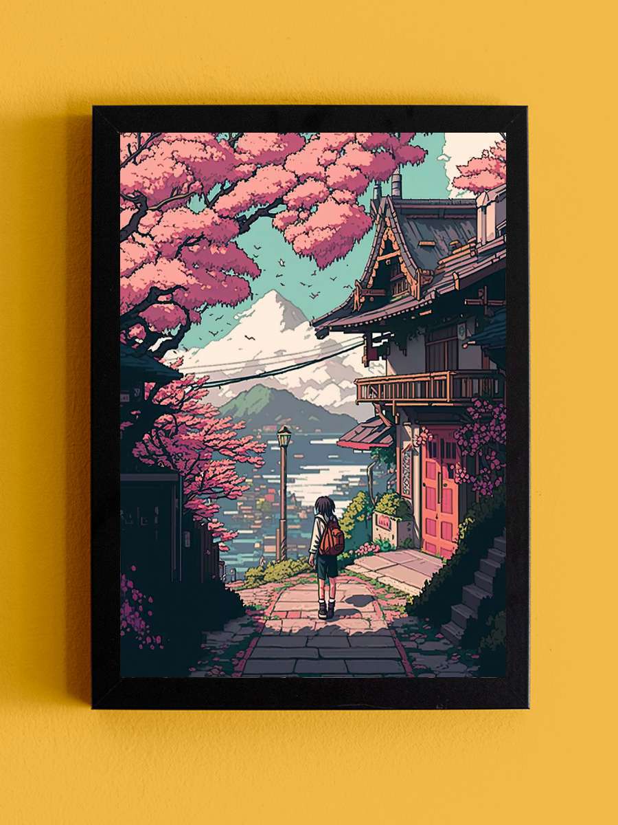 Japan Pixel Art 03 Anime Tablo Siyah Çerçeveli Yüksek Kalite Anime Duvar Poster Tablo - En İyi Fiyatlarla