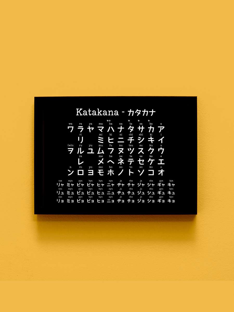 Japanese Katakana Chart Anime Tablo Siyah Çerçeveli Yüksek Kalite Anime Duvar Poster Tablo - En İyi Fiyatlarla