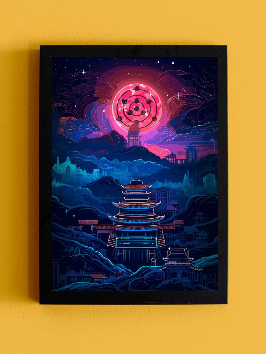 Japanese Landscape Anime Tablo Siyah Çerçeveli Yüksek Kalite Anime Duvar Poster Tablo - En İyi Fiyatlarla
