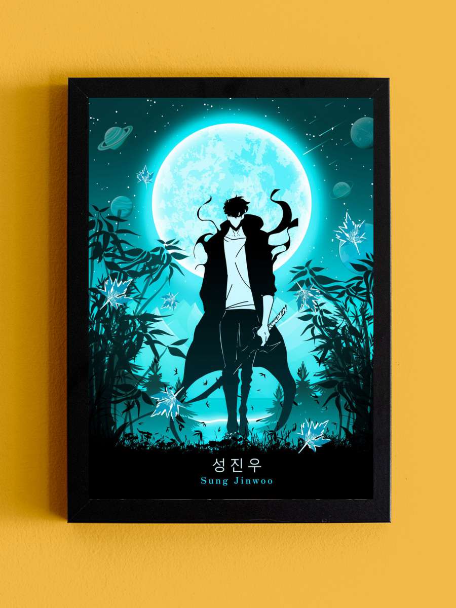 Jinwoo Solo Leveling Anime Tablo Siyah Çerçeveli Yüksek Kalite Anime Duvar Poster Tablo - En İyi Fiyatlarla