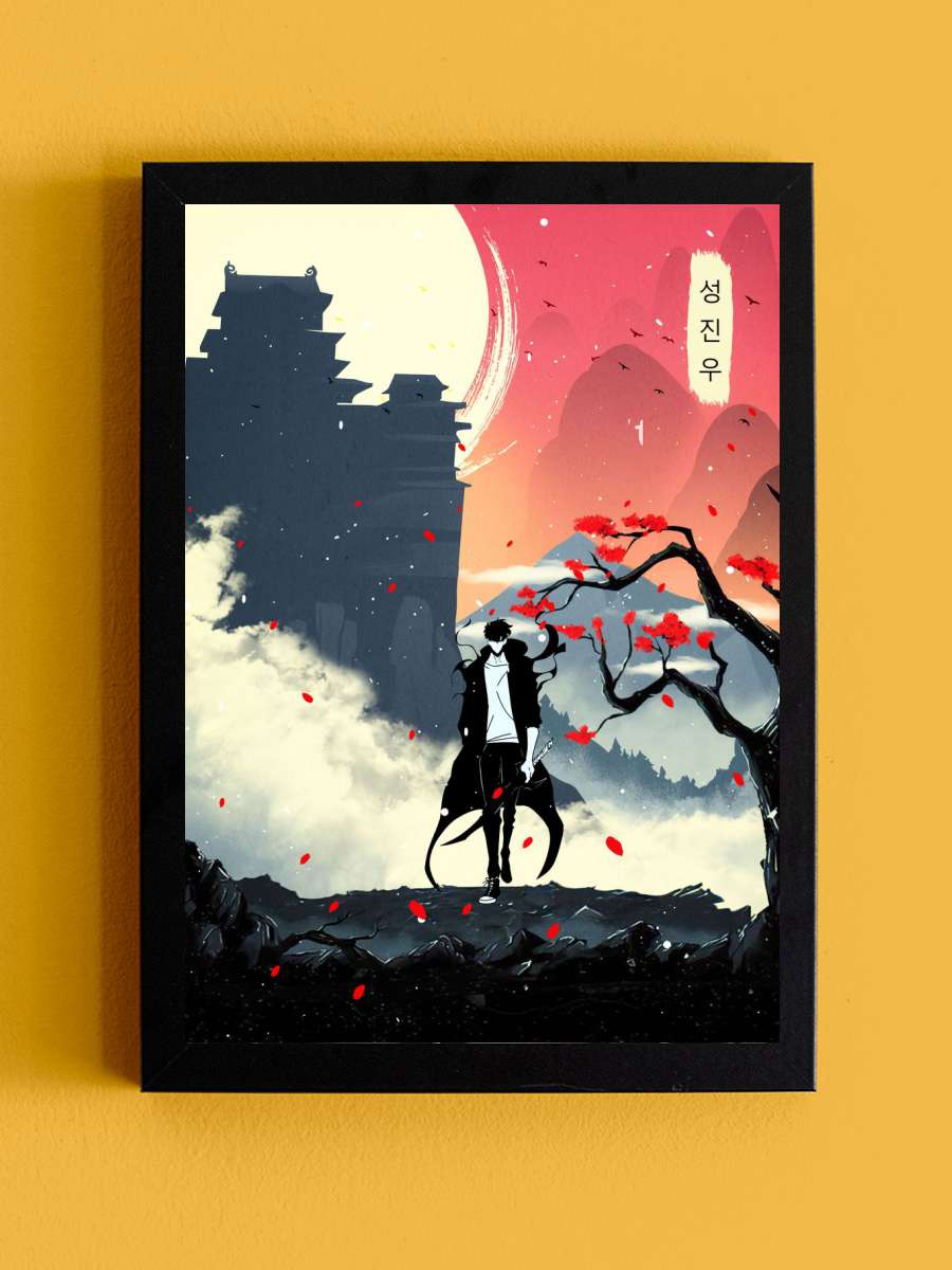 Jinwoo Solo Leveling Anime Tablo Siyah Çerçeveli Yüksek Kalite Anime Duvar Poster Tablo - En İyi Fiyatlarla