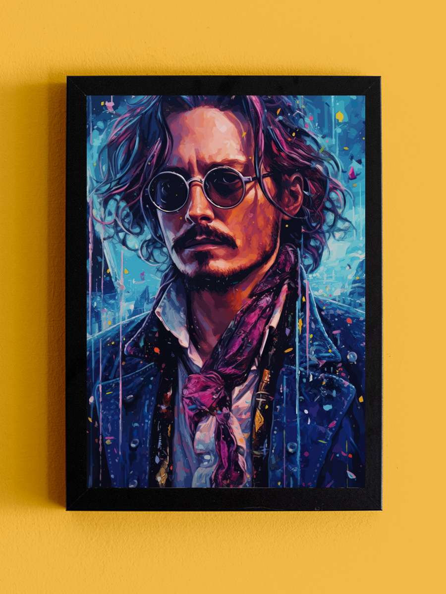 Johnny Depp Watercolor Anime Tablo Siyah Çerçeveli Yüksek Kalite Anime Duvar Poster Tablo - En İyi Fiyatlarla
