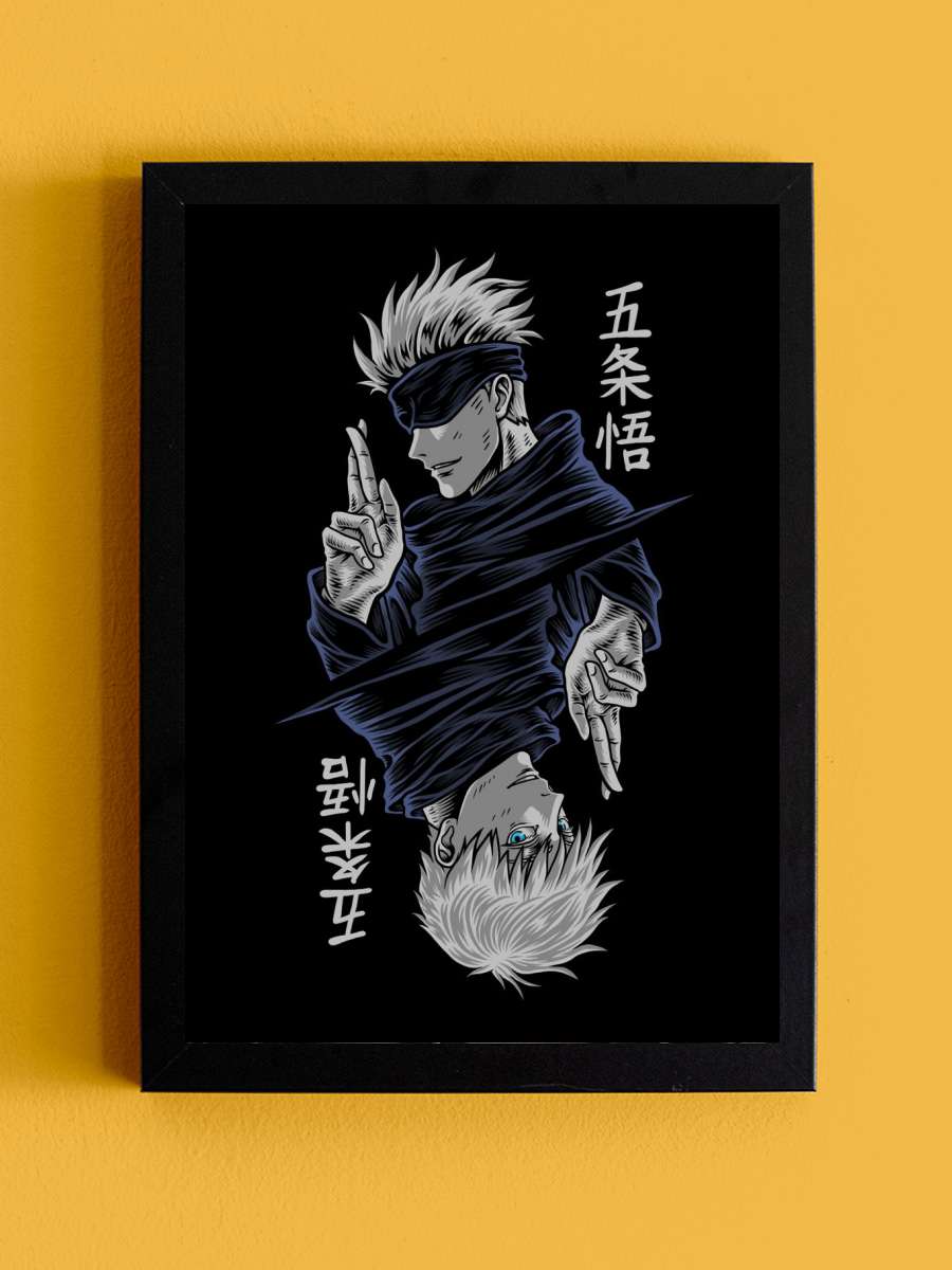 Jujutsu Gojo Satoru Anime Tablo Siyah Çerçeveli Yüksek Kalite Anime Duvar Poster Tablo - En İyi Fiyatlarla