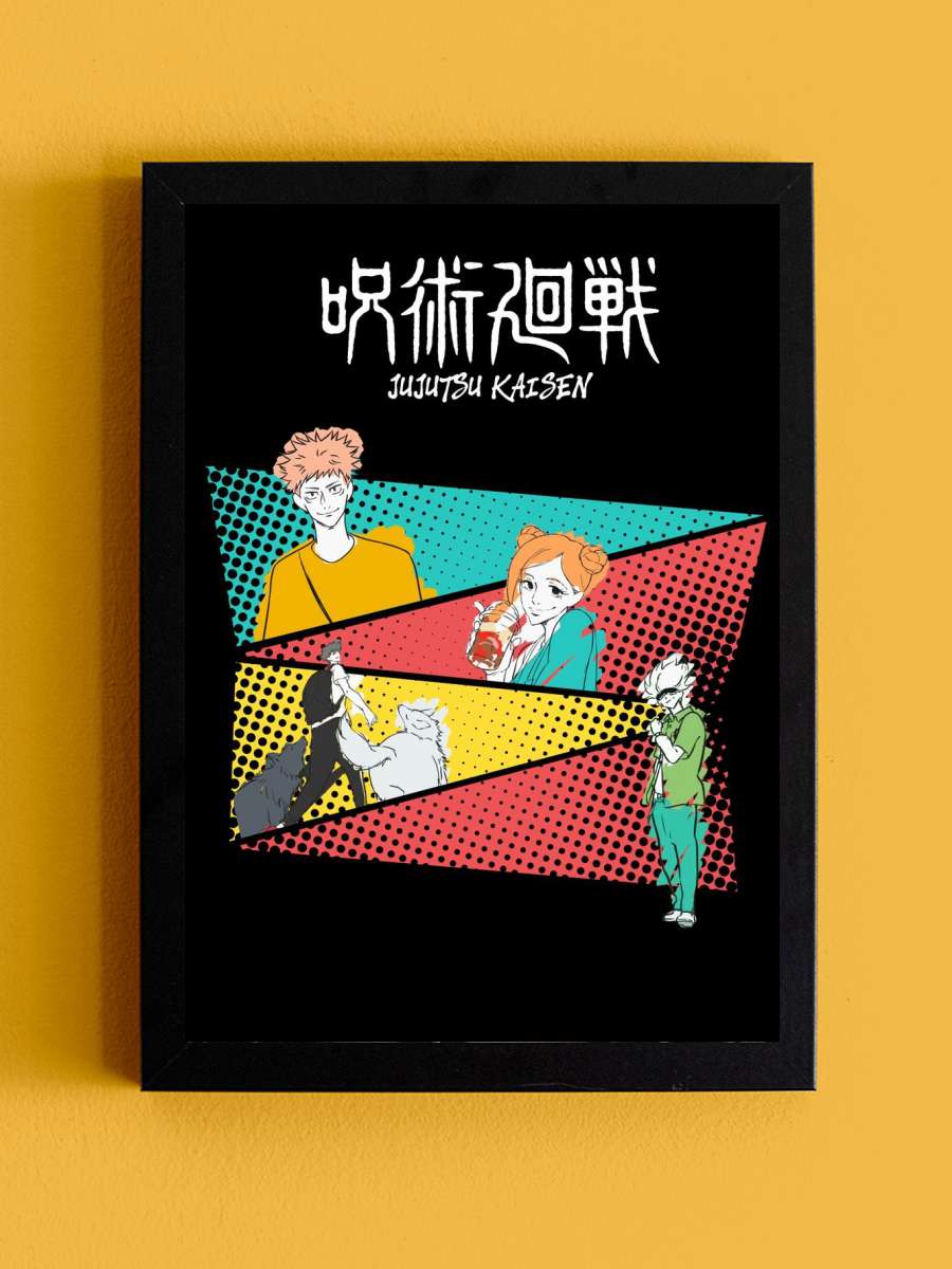 Jujutsu Kaisen cast poster Anime Tablo Siyah Çerçeveli Yüksek Kalite Anime Duvar Poster Tablo - En İyi Fiyatlarla