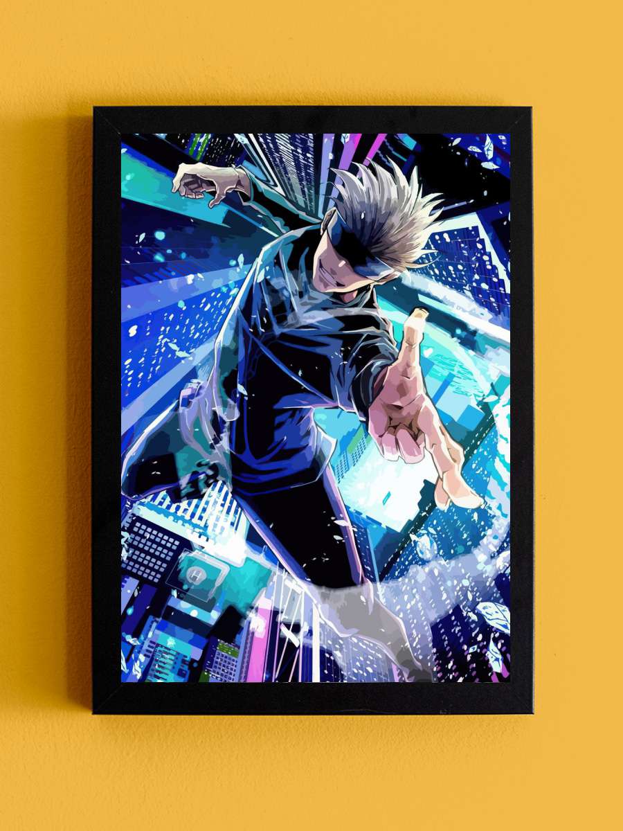 Jujutsu Kaisen Gojo Satoru Anime Tablo Siyah Çerçeveli Yüksek Kalite Anime Duvar Poster Tablo - En İyi Fiyatlarla