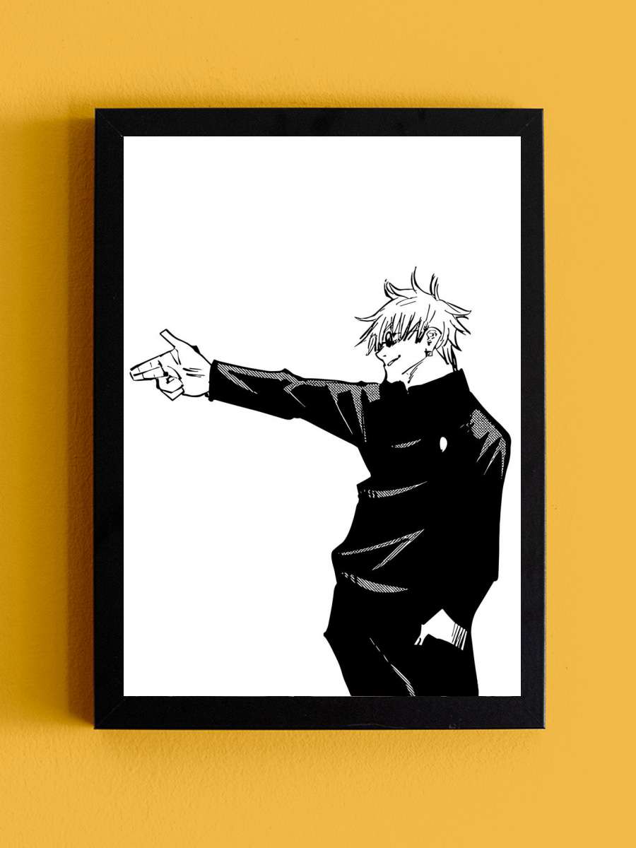 Jujutsu Kaisen Gojo Satoru Anime Tablo Siyah Çerçeveli Yüksek Kalite Anime Duvar Poster Tablo - En İyi Fiyatlarla