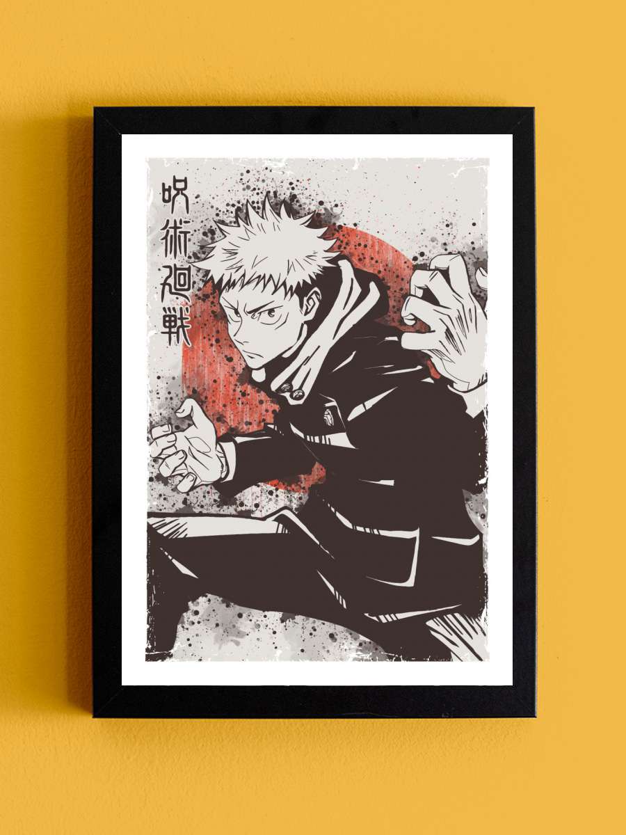 Jujutsu Kaisen Itadori Anime Tablo Siyah Çerçeveli Yüksek Kalite Anime Duvar Poster Tablo - En İyi Fiyatlarla