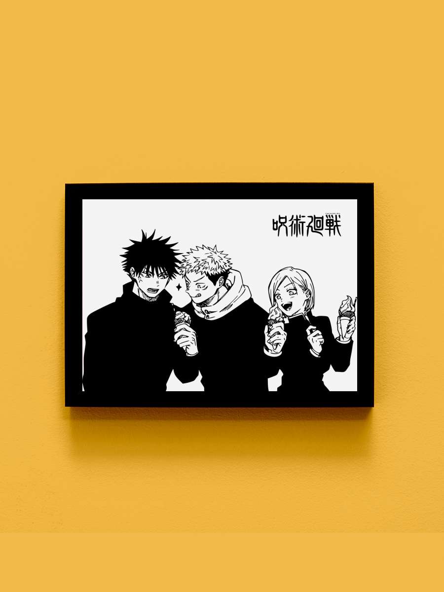 Jujutsu Kaisen Anime Tablo Siyah Çerçeveli Yüksek Kalite Anime Duvar Poster Tablo - En İyi Fiyatlarla