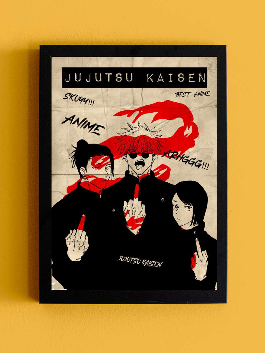 Jujutsu Kaisen Vintage Anime Tablo Siyah Çerçeveli Yüksek Kalite Anime Duvar Poster Tablo - En İyi Fiyatlarla