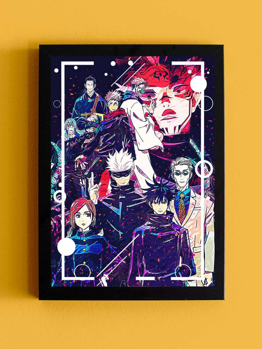 jujutsu no kaisen Anime Tablo Siyah Çerçeveli Yüksek Kalite Anime Duvar Poster Tablo - En İyi Fiyatlarla