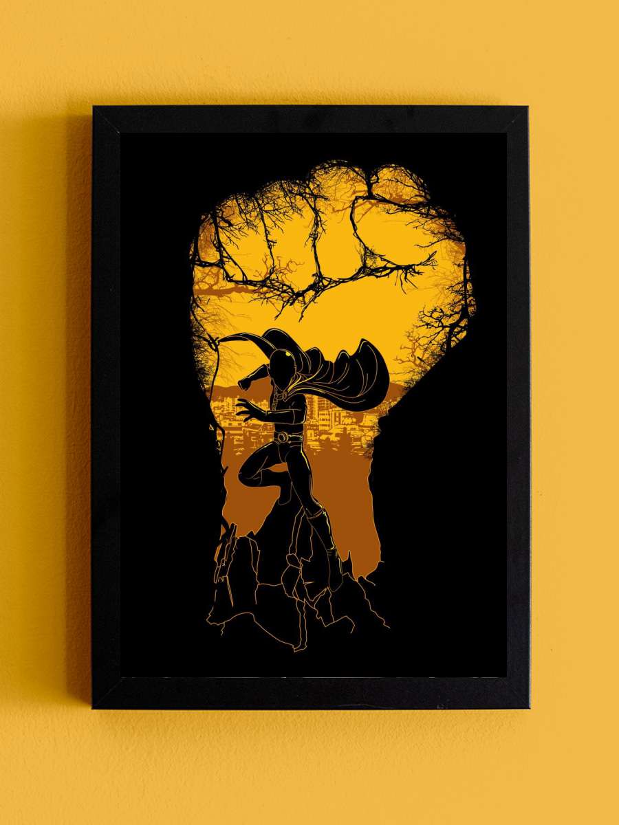 Just One Punch Anime Tablo Siyah Çerçeveli Yüksek Kalite Anime Duvar Poster Tablo - En İyi Fiyatlarla