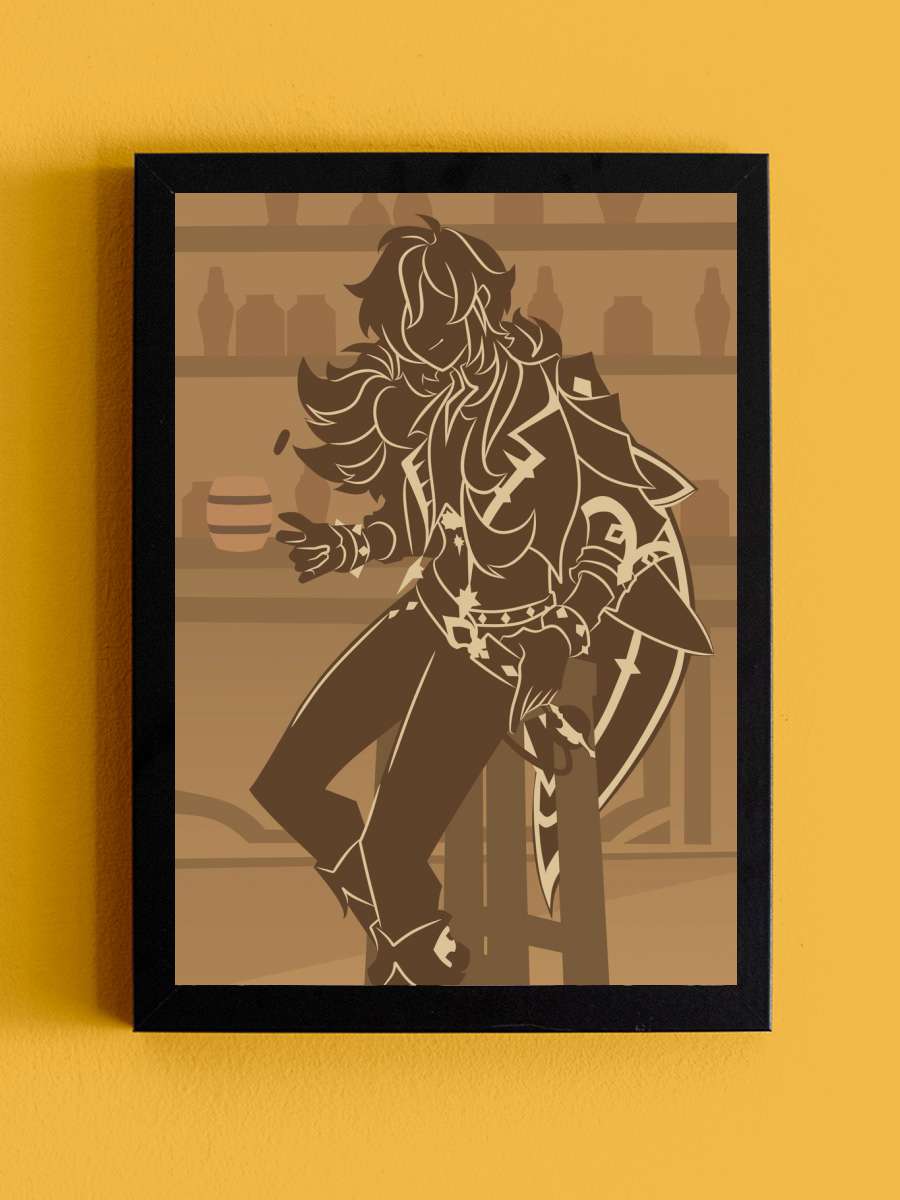 Kaeya Genshin Impact Anime Tablo Siyah Çerçeveli Yüksek Kalite Anime Duvar Poster Tablo - En İyi Fiyatlarla