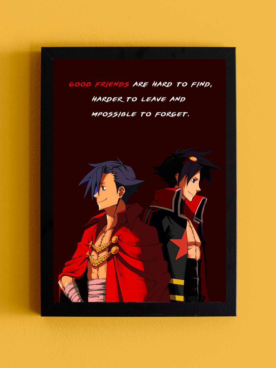 Kamina Simon Lagann Anime Anime Tablo Siyah Çerçeveli Yüksek Kalite Anime Duvar Poster Tablo - En İyi Fiyatlarla