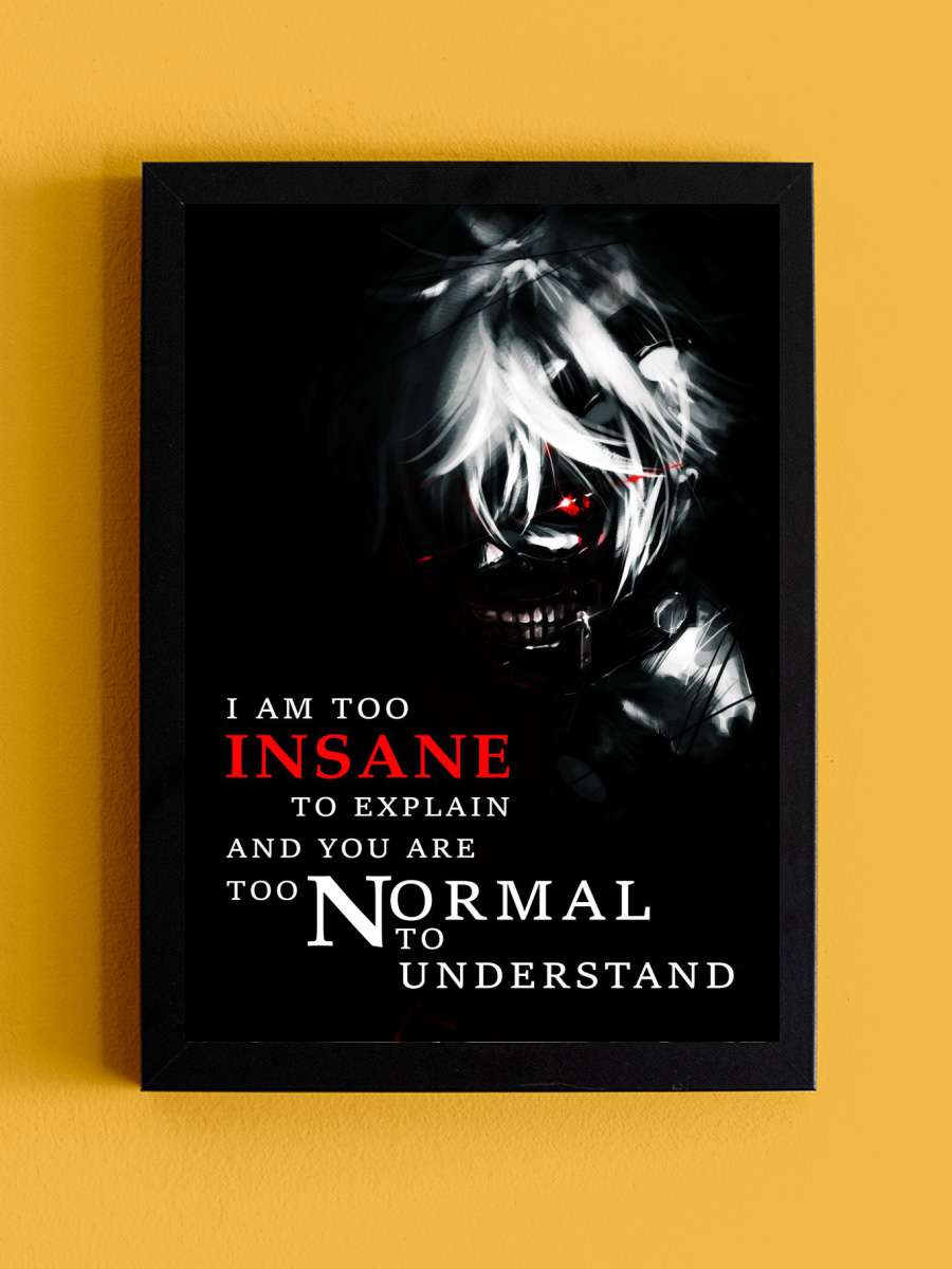 Kaneki Tokyo Ghoul Anime Anime Tablo Siyah Çerçeveli Yüksek Kalite Anime Duvar Poster Tablo - En İyi Fiyatlarla