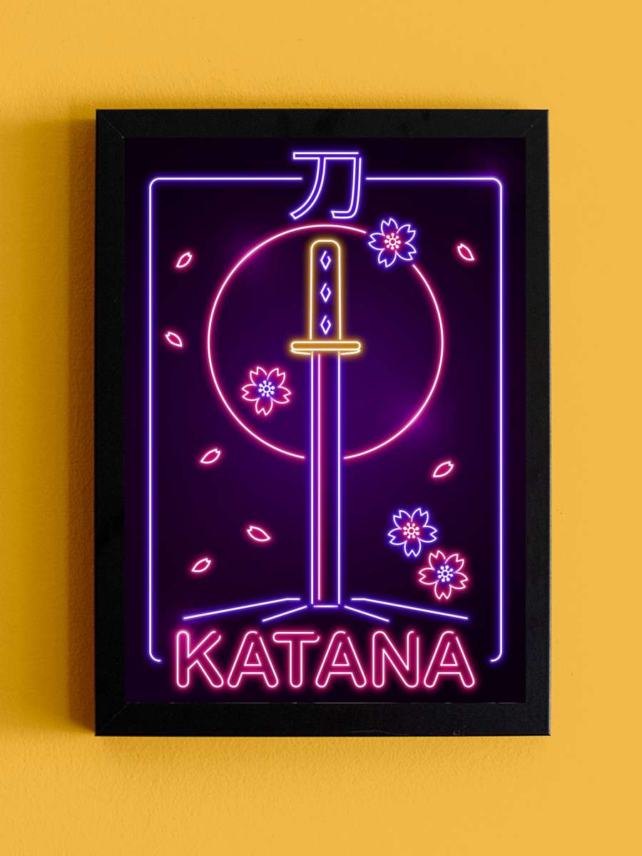 Katana Anime Tablo Siyah Çerçeveli Yüksek Kalite Anime Duvar Poster Tablo - En İyi Fiyatlarla