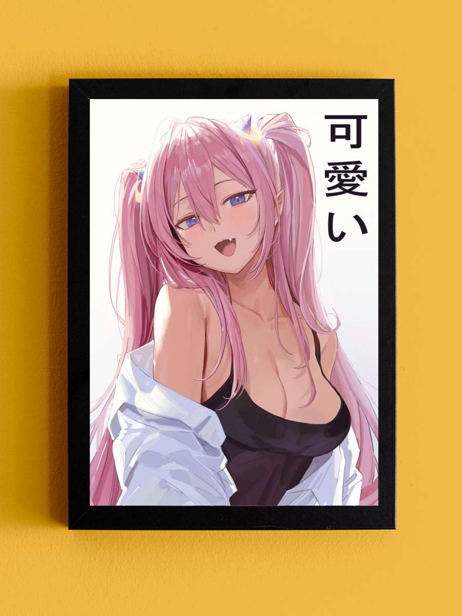 Kawaii Anime Girl Anime Tablo Siyah Çerçeveli Yüksek Kalite Anime Duvar Poster Tablo - En İyi Fiyatlarla