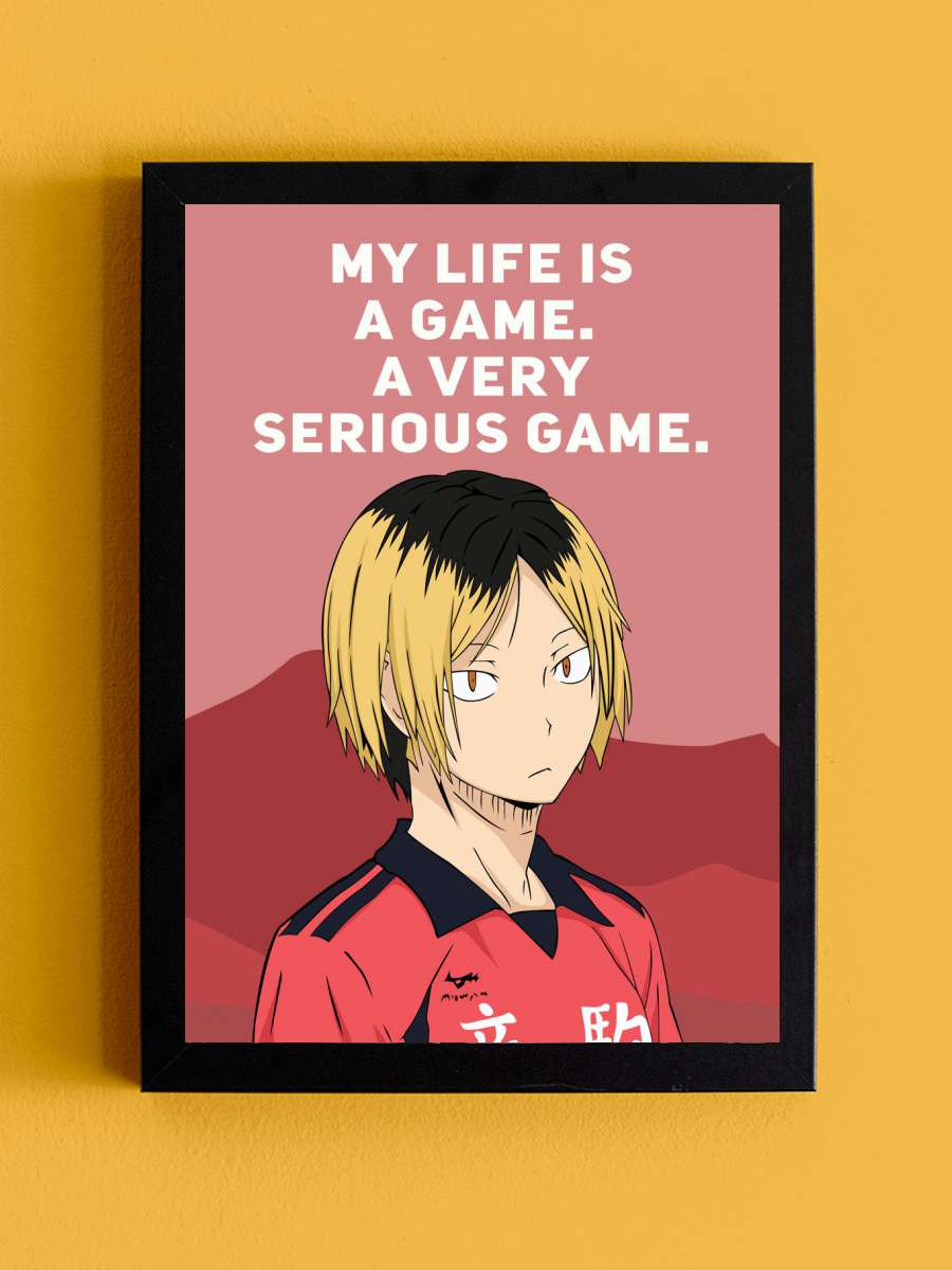 Kenma Kozume Haikyuu Anime Anime Tablo Siyah Çerçeveli Yüksek Kalite Anime Duvar Poster Tablo - En İyi Fiyatlarla