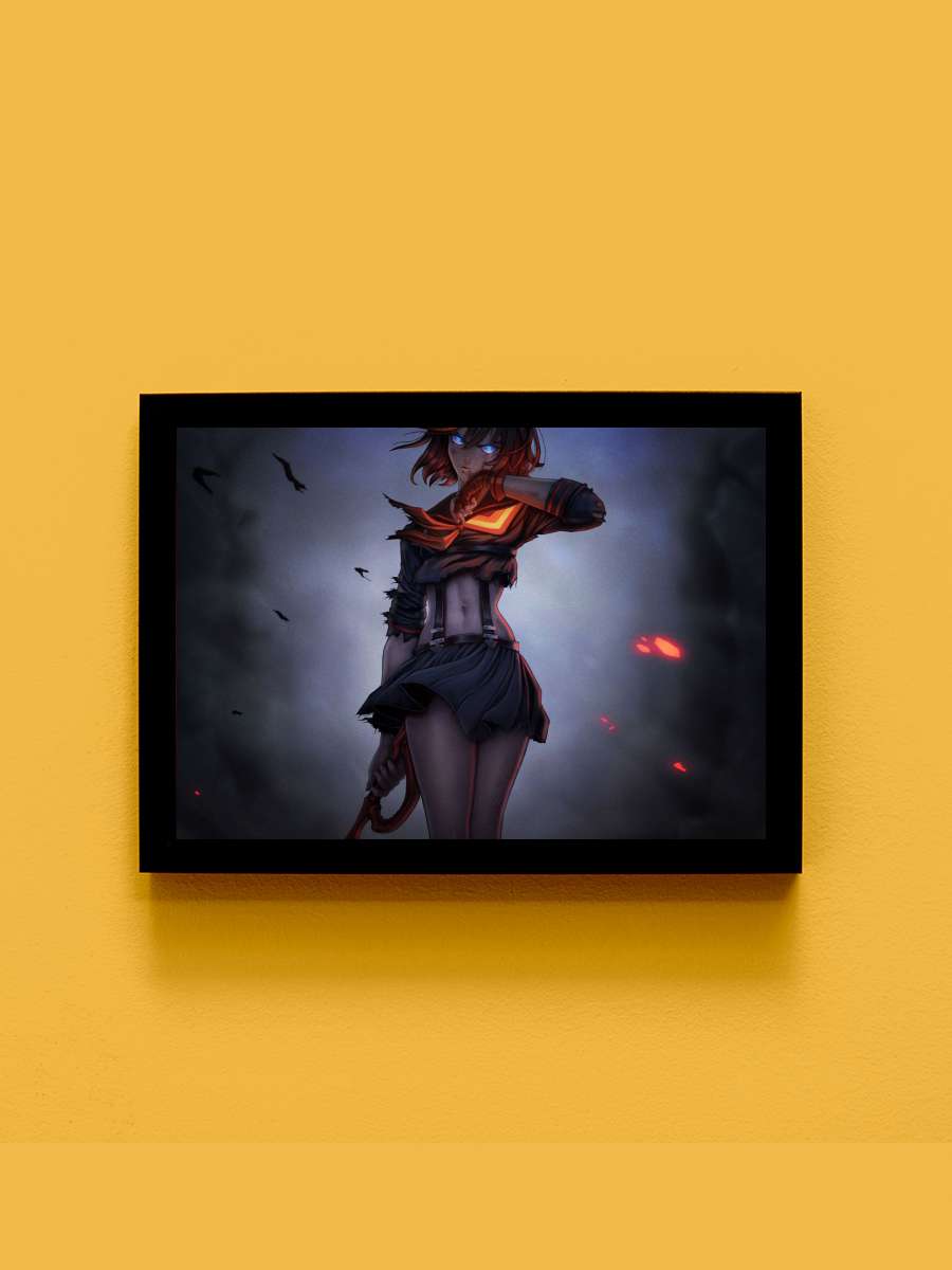 Kill La Kill Ryuko Matoi Anime Tablo Siyah Çerçeveli Yüksek Kalite Anime Duvar Poster Tablo - En İyi Fiyatlarla