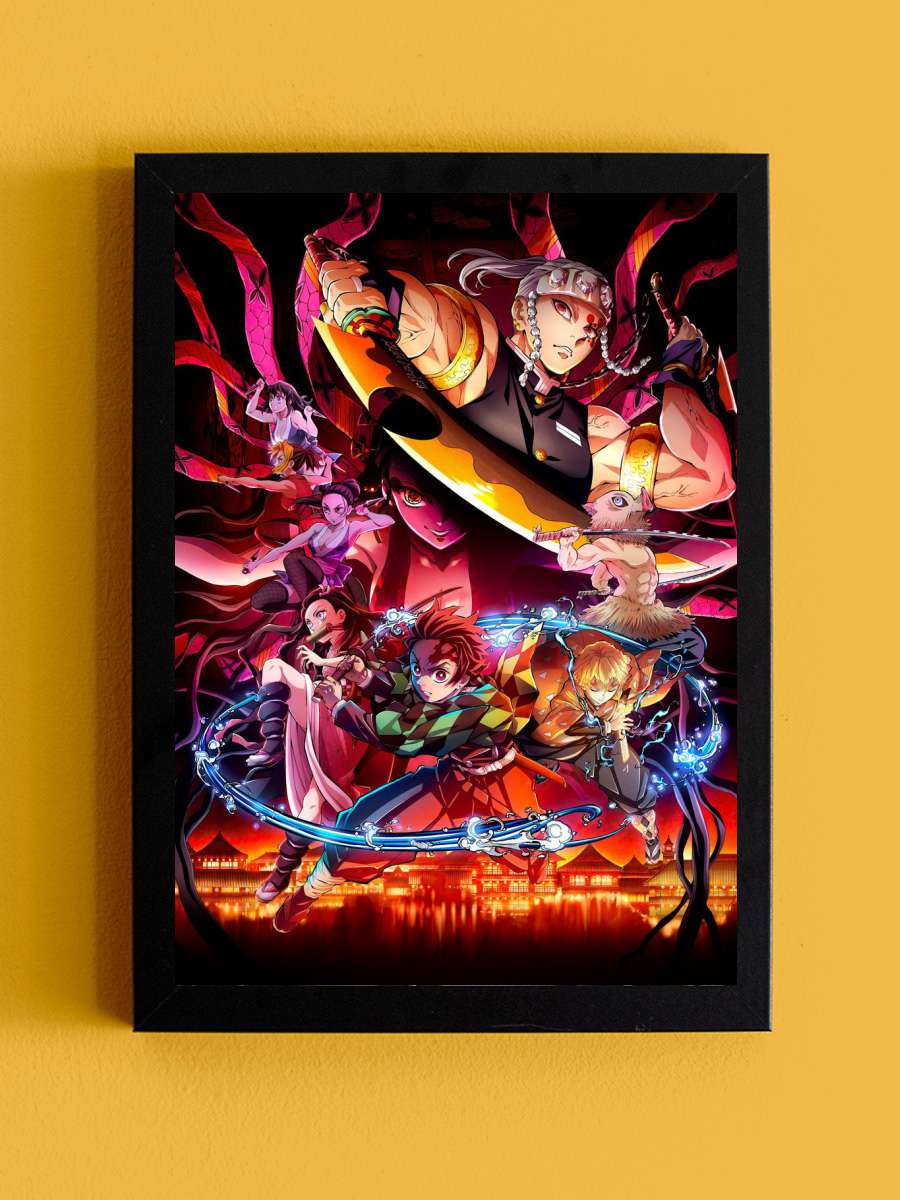 Kimetsu no Yaiba Anime Tablo Siyah Çerçeveli Yüksek Kalite Anime Duvar Poster Tablo - En İyi Fiyatlarla