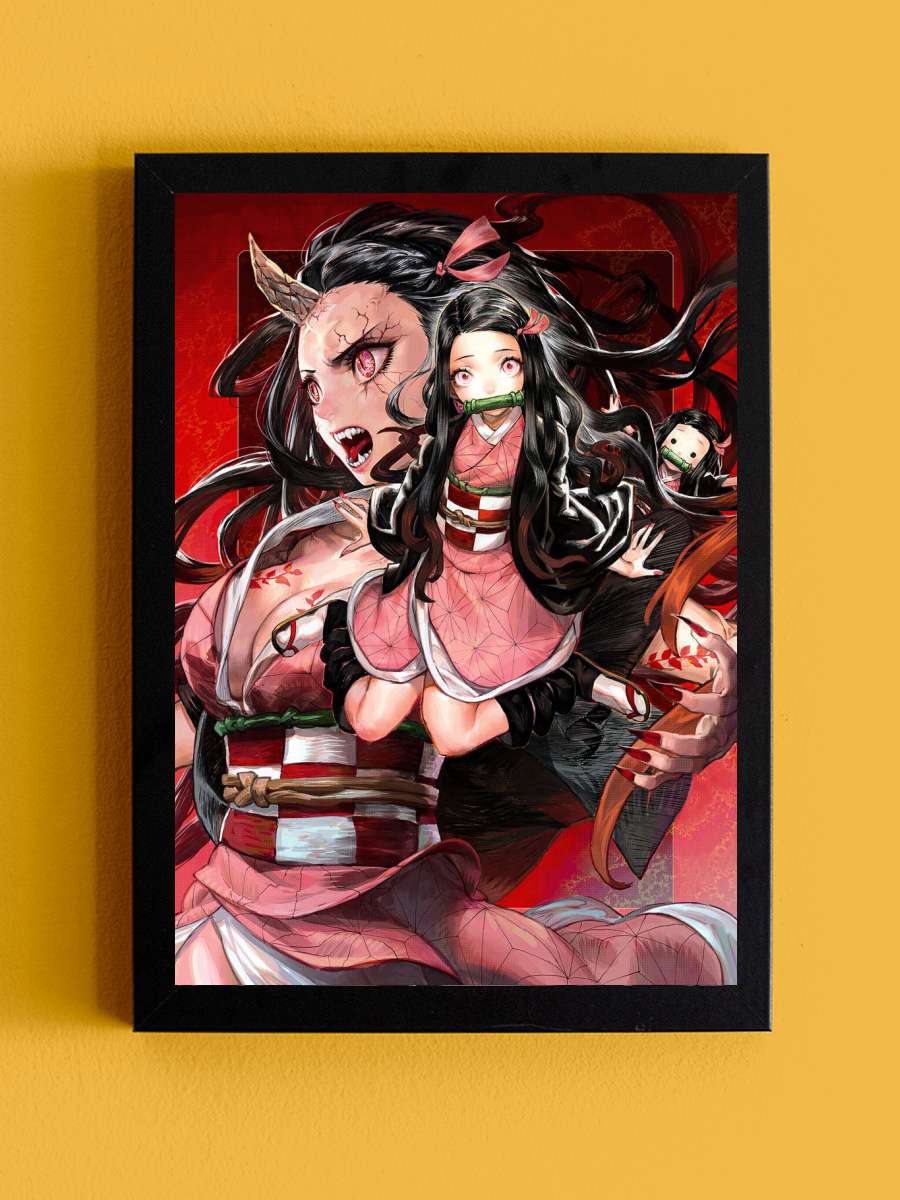 Kimetsu no Yaiba Anime Tablo Siyah Çerçeveli Yüksek Kalite Anime Duvar Poster Tablo - En İyi Fiyatlarla