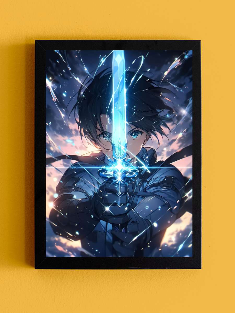 Kirito Sword Art Online Anime Tablo Siyah Çerçeveli Yüksek Kalite Anime Duvar Poster Tablo - En İyi Fiyatlarla