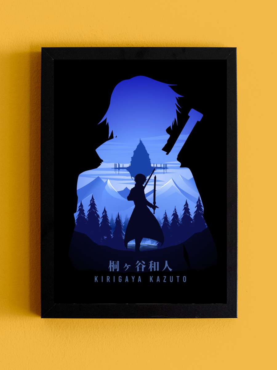 Kirito Sword Art Online Anime Tablo Siyah Çerçeveli Yüksek Kalite Anime Duvar Poster Tablo - En İyi Fiyatlarla