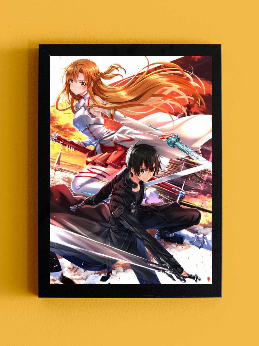 Kirito Sword Art Online Anime Tablo Siyah Çerçeveli Yüksek Kalite Anime Duvar Poster Tablo - En İyi Fiyatlarla