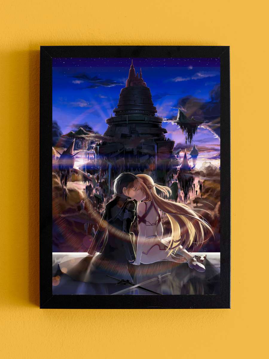 Kirito Sword Art Online  Anime Tablo Siyah Çerçeveli Yüksek Kalite Anime Duvar Poster Tablo - En İyi Fiyatlarla
