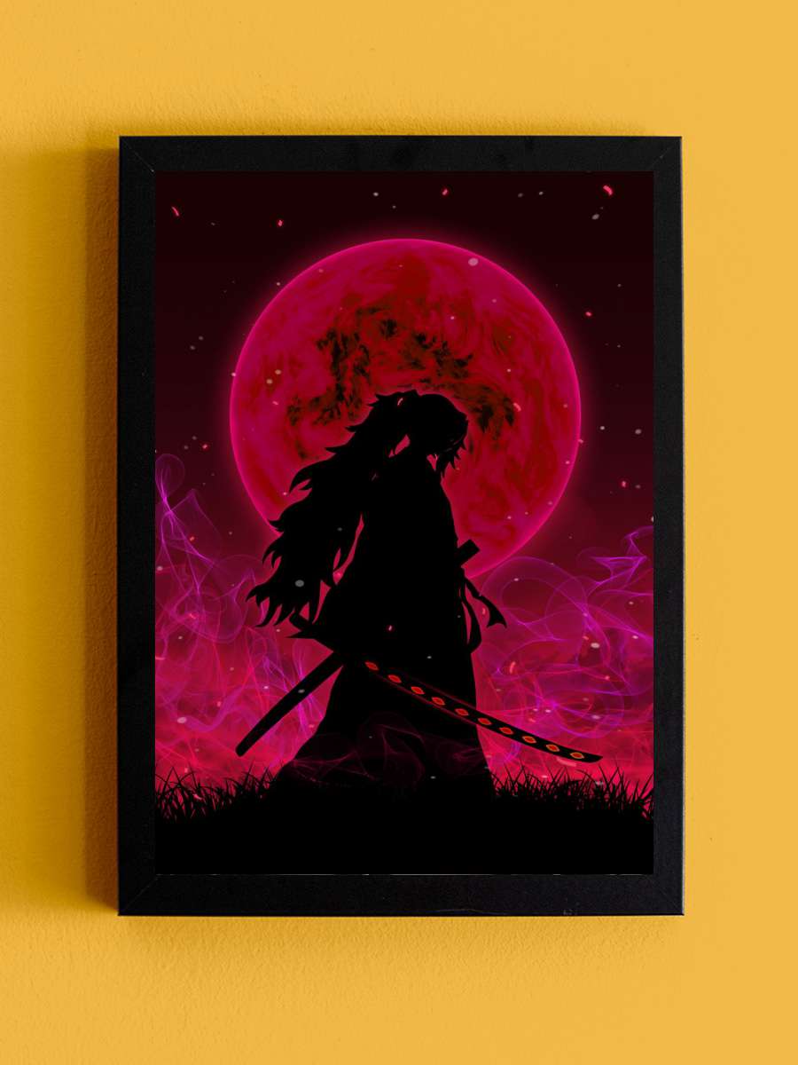 Kokushibo Demon Slayer Anime Tablo Siyah Çerçeveli Yüksek Kalite Anime Duvar Poster Tablo - En İyi Fiyatlarla