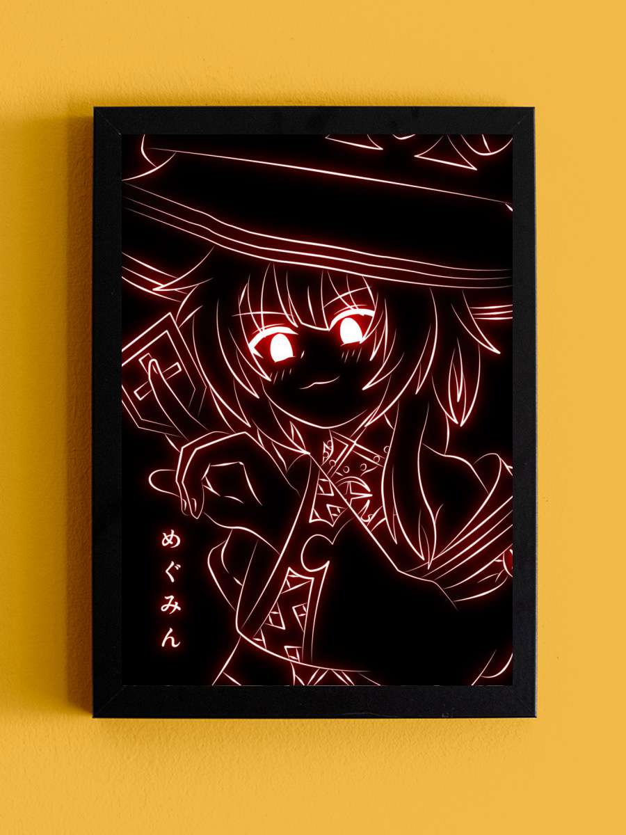Konosuba Megumin Anime Tablo Siyah Çerçeveli Yüksek Kalite Anime Duvar Poster Tablo - En İyi Fiyatlarla
