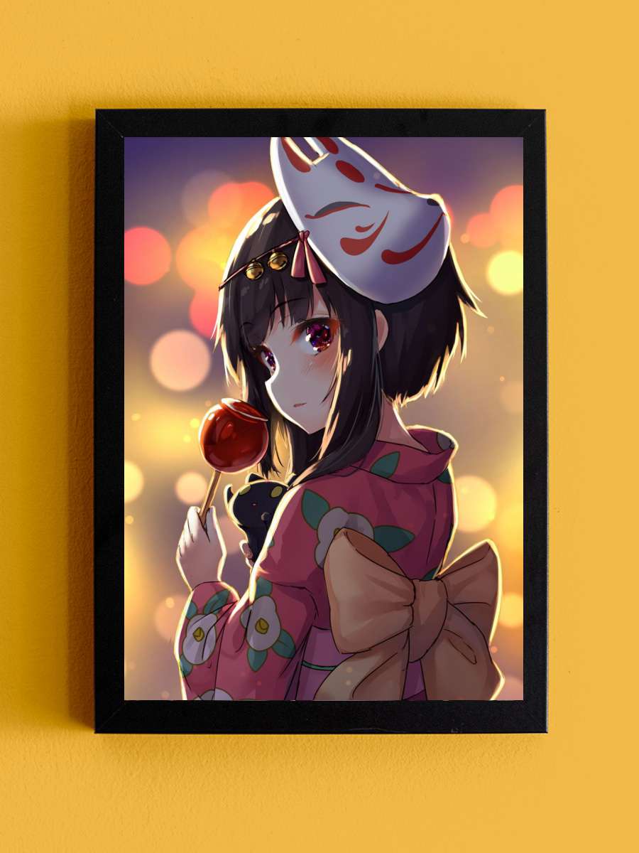 Konosuba megumin Anime Tablo Siyah Çerçeveli Yüksek Kalite Anime Duvar Poster Tablo - En İyi Fiyatlarla