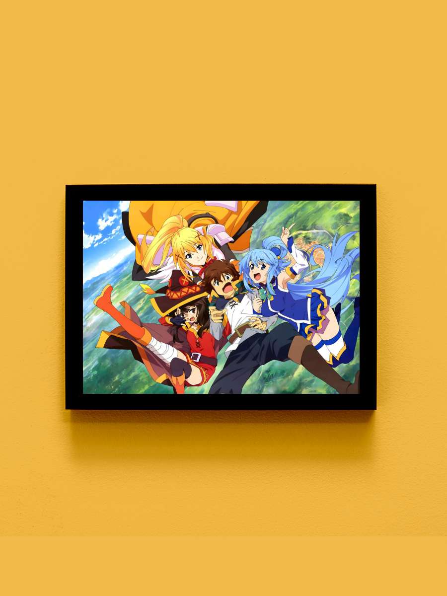 konosuba Anime Tablo Siyah Çerçeveli Yüksek Kalite Anime Duvar Poster Tablo - En İyi Fiyatlarla