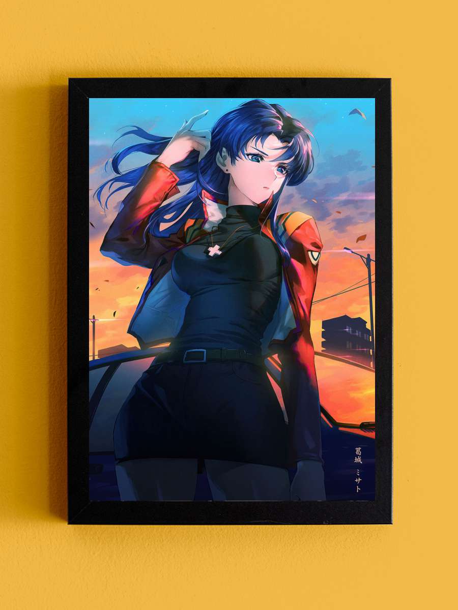 Kusaragi Misato Anime Tablo Siyah Çerçeveli Yüksek Kalite Anime Duvar Poster Tablo - En İyi Fiyatlarla