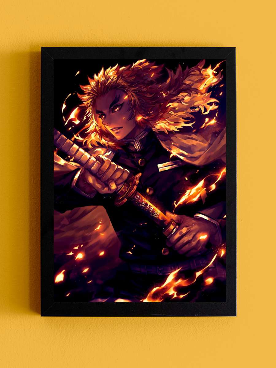 kyojuro rengoku Anime Tablo Siyah Çerçeveli Yüksek Kalite Anime Duvar Poster Tablo - En İyi Fiyatlarla