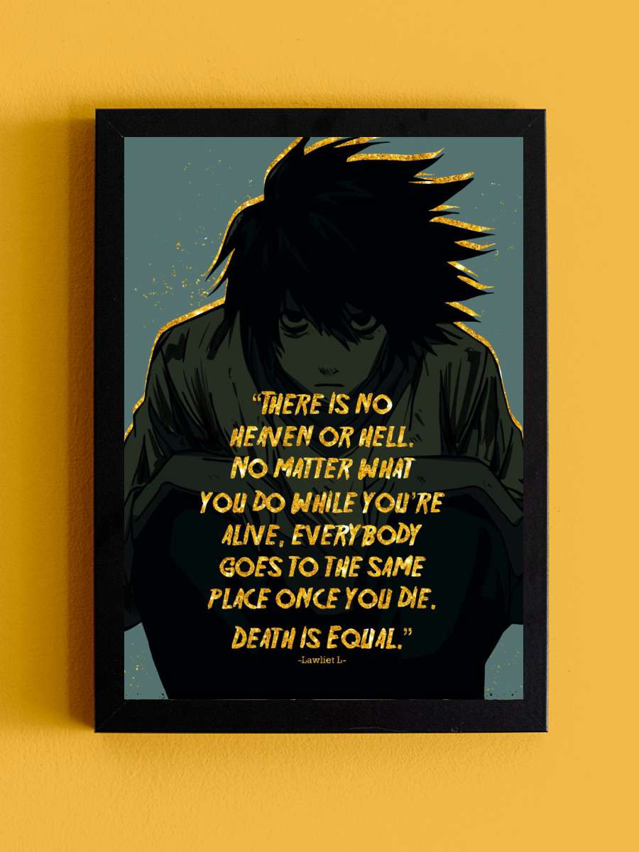 L QUOTE 9 Anime Tablo Siyah Çerçeveli Yüksek Kalite Anime Duvar Poster Tablo - En İyi Fiyatlarla