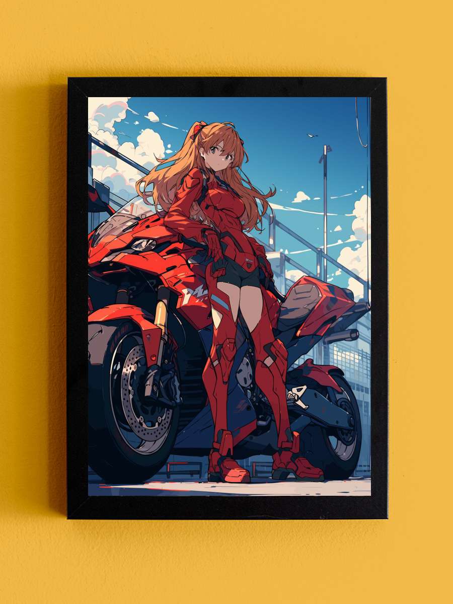 Langley Soryu Motorcycle Anime Tablo Siyah Çerçeveli Yüksek Kalite Anime Duvar Poster Tablo - En İyi Fiyatlarla
