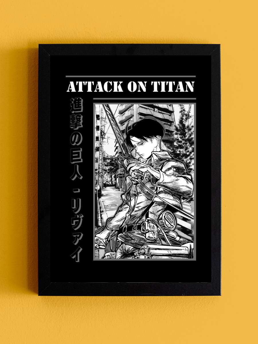 Levi 16 Anime Tablo Siyah Çerçeveli Yüksek Kalite Anime Duvar Poster Tablo - En İyi Fiyatlarla