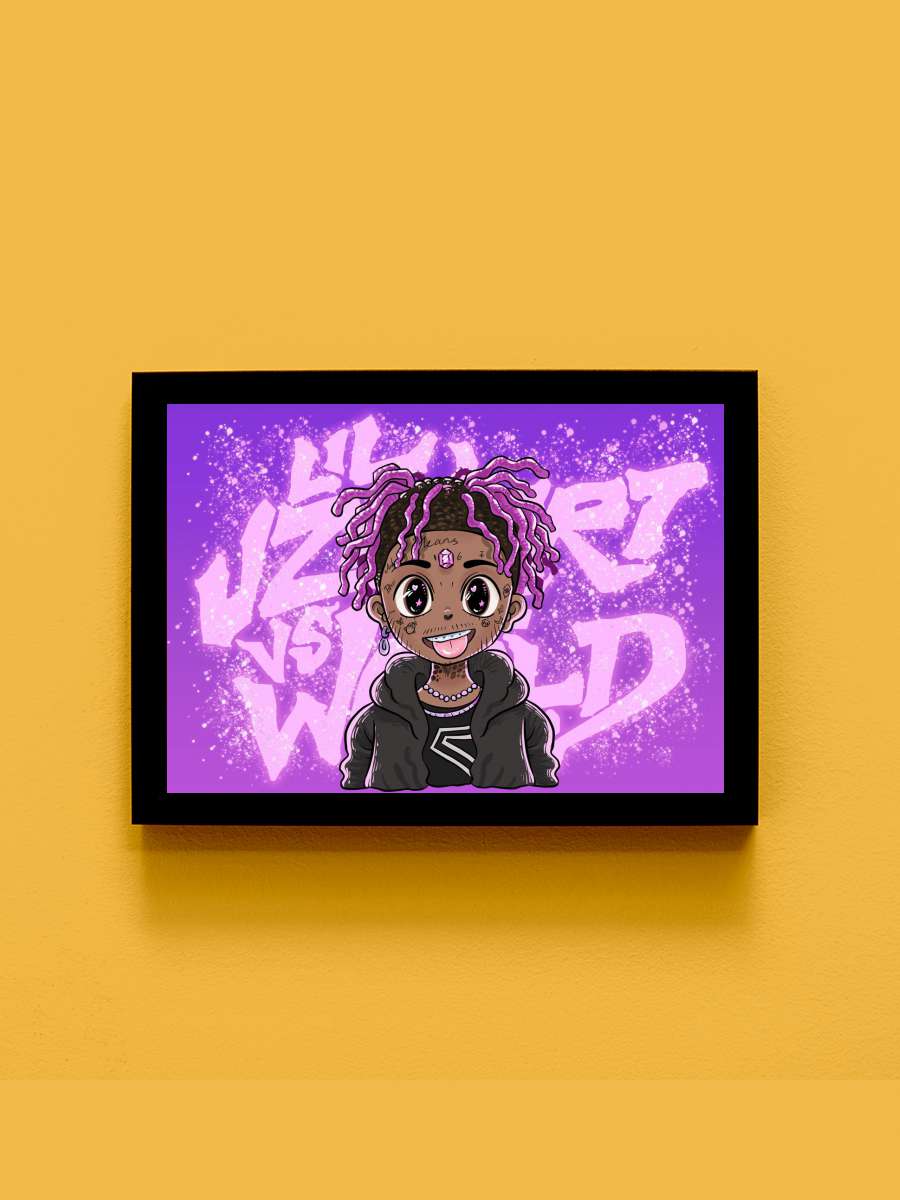 LIL UZI VERT POSTER WORLD Anime Tablo Siyah Çerçeveli Yüksek Kalite Anime Duvar Poster Tablo - En İyi Fiyatlarla