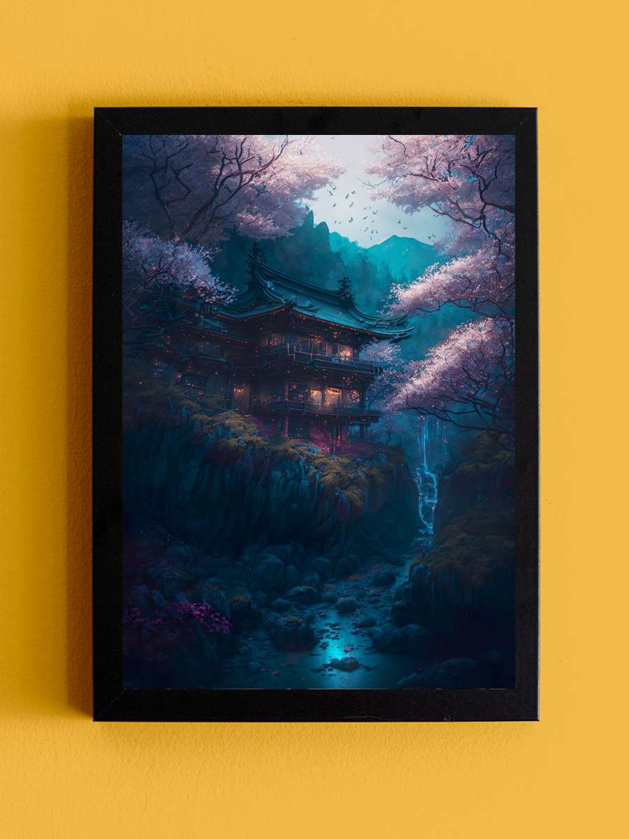 Magic Cherry Blossom House Anime Tablo Siyah Çerçeveli Yüksek Kalite Anime Duvar Poster Tablo - En İyi Fiyatlarla