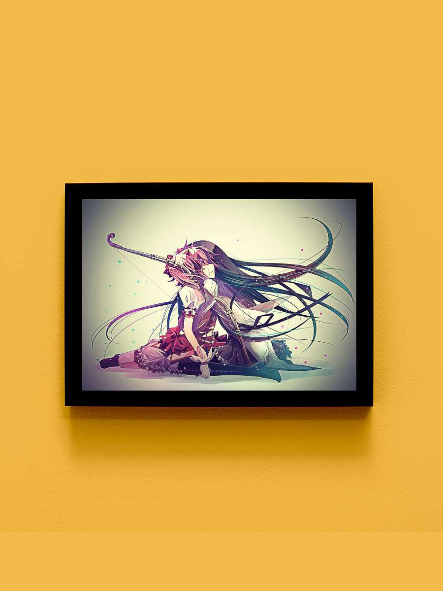 Mahou Shoujo Madoka Magica Anime Tablo Siyah Çerçeveli Yüksek Kalite Anime Duvar Poster Tablo - En İyi Fiyatlarla
