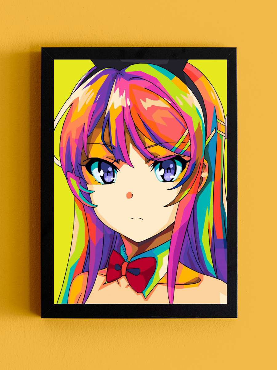 mai sakurajima pop art Anime Tablo Siyah Çerçeveli Yüksek Kalite Anime Duvar Poster Tablo - En İyi Fiyatlarla