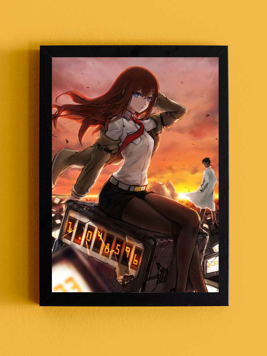 Makise Kurisu Anime Tablo Siyah Çerçeveli Yüksek Kalite Anime Duvar Poster Tablo - En İyi Fiyatlarla