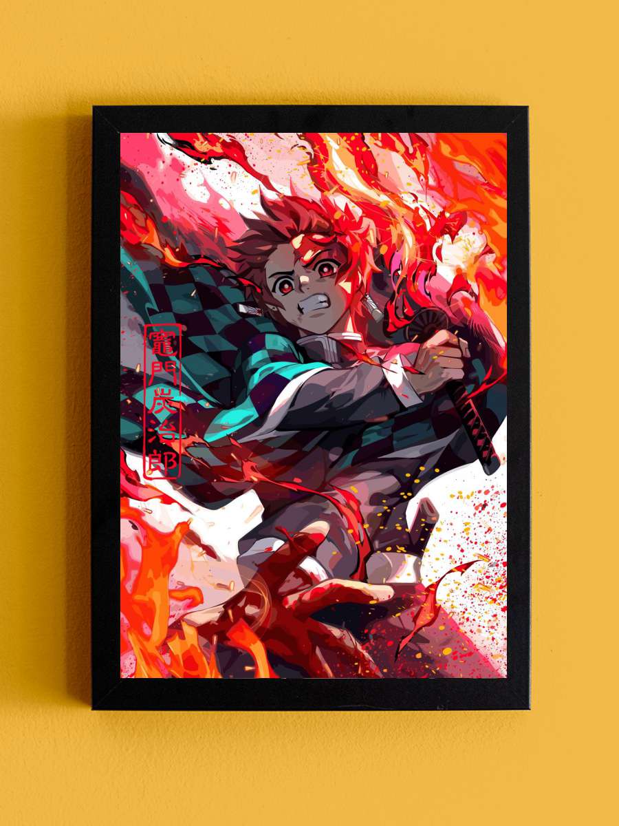 Manga Demon Slayer Anime Tablo Siyah Çerçeveli Yüksek Kalite Anime Duvar Poster Tablo - En İyi Fiyatlarla
