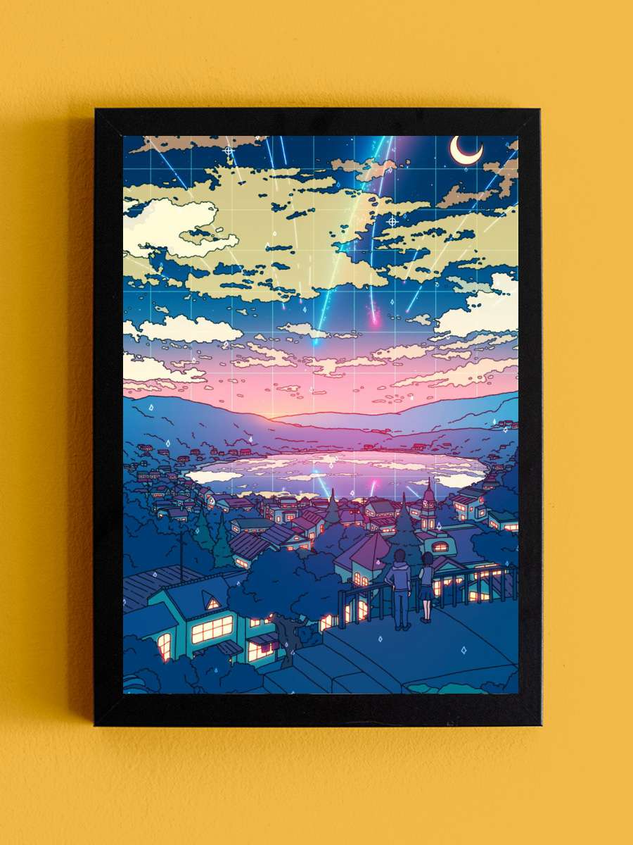 Meteor Shower Anime Tablo Siyah Çerçeveli Yüksek Kalite Anime Duvar Poster Tablo - En İyi Fiyatlarla