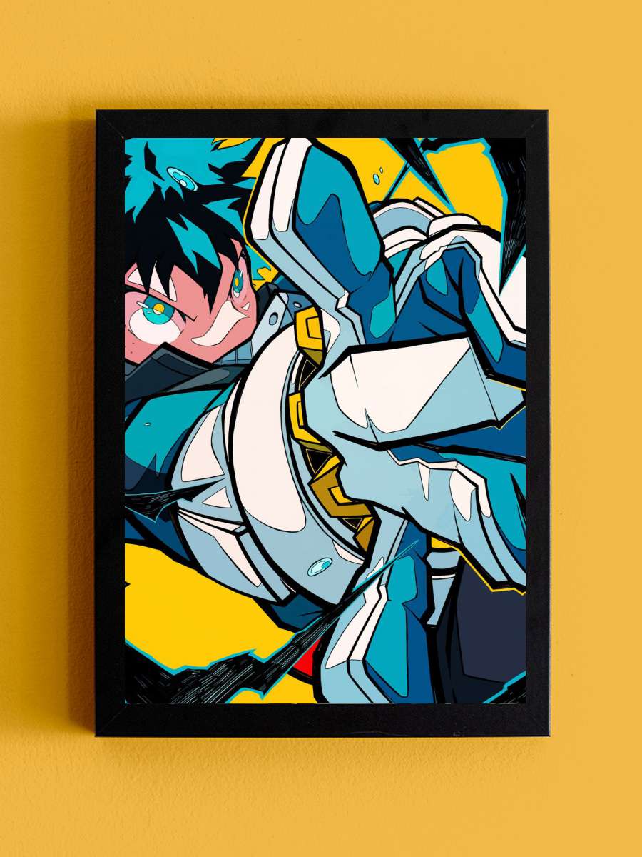 Midoriya MHA Anime Tablo Siyah Çerçeveli Yüksek Kalite Anime Duvar Poster Tablo - En İyi Fiyatlarla