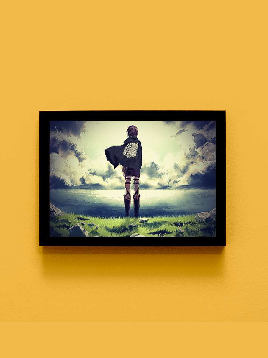 Mikasa Attack On Titan Anime Tablo Siyah Çerçeveli Yüksek Kalite Anime Duvar Poster Tablo - En İyi Fiyatlarla