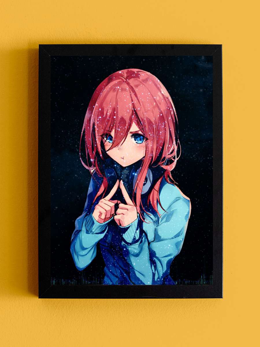 Miku Nakano Anime Tablo Siyah Çerçeveli Yüksek Kalite Anime Duvar Poster Tablo - En İyi Fiyatlarla