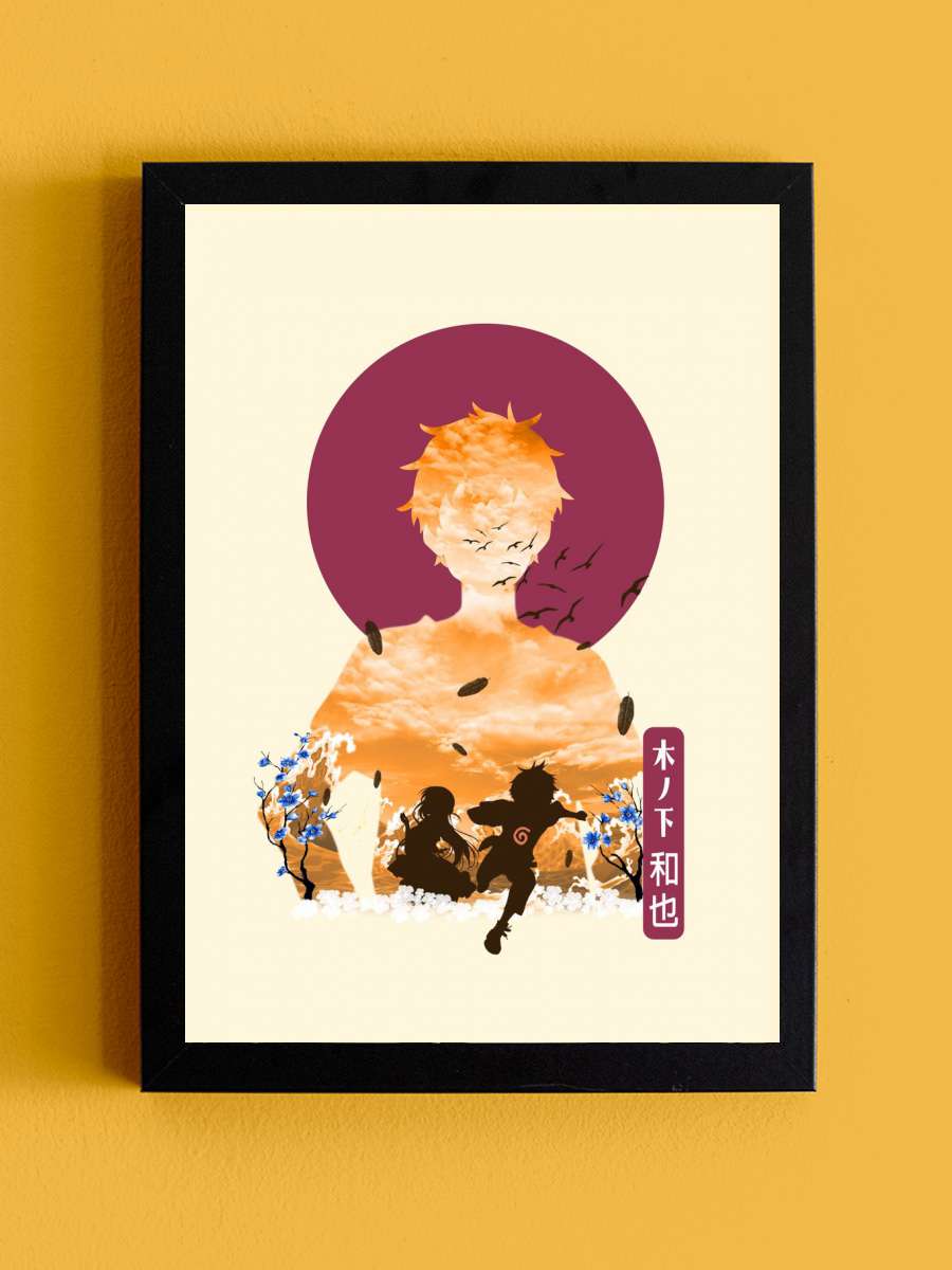 Mizuhara and Kazuya Anime Tablo Siyah Çerçeveli Yüksek Kalite Anime Duvar Poster Tablo - En İyi Fiyatlarla