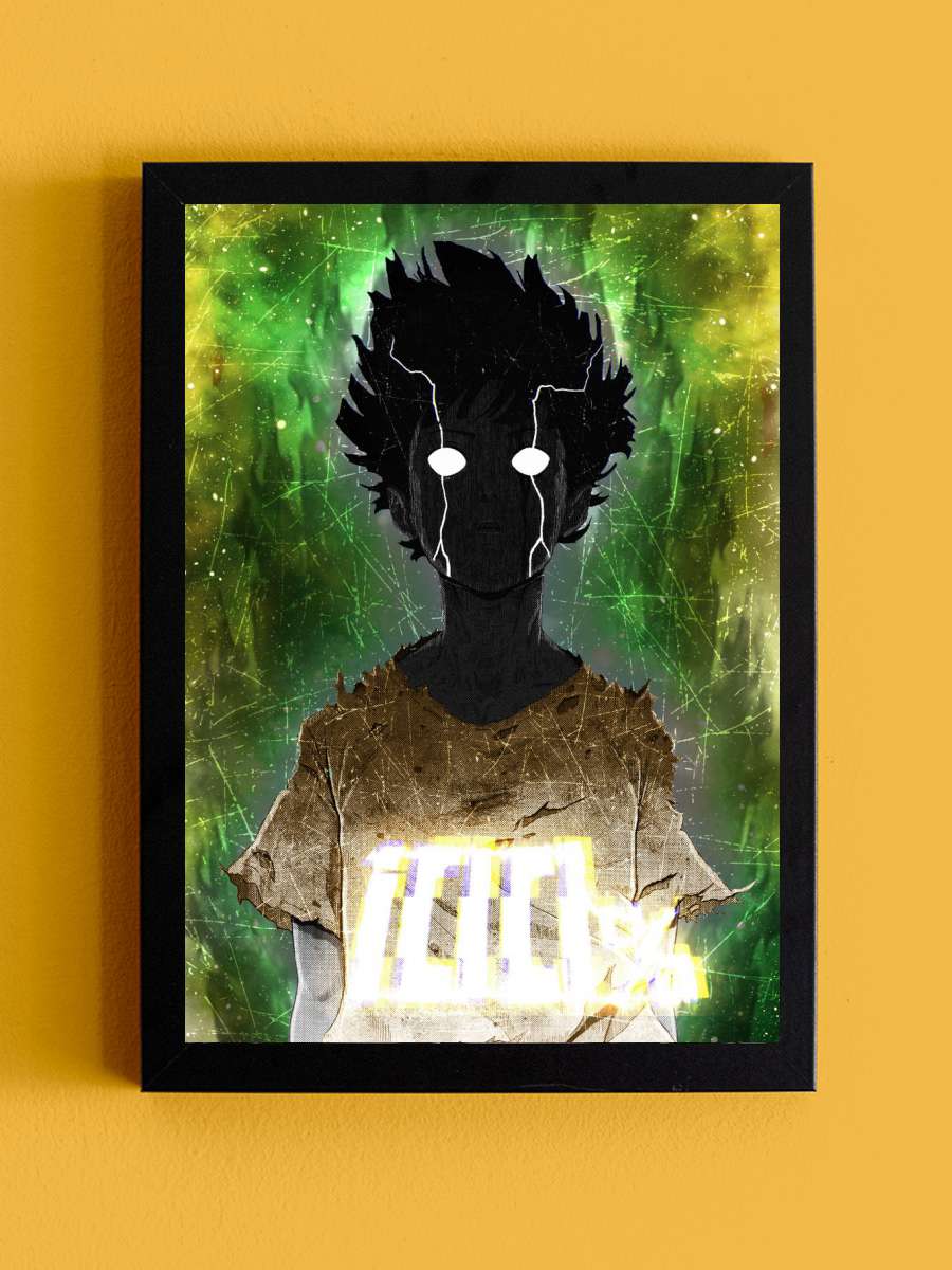 Mob Psycho 100 Mob V3 Anime Tablo Siyah Çerçeveli Yüksek Kalite Anime Duvar Poster Tablo - En İyi Fiyatlarla